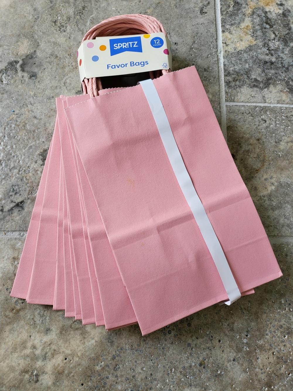 Spritz Pink Party Favor Bags with Twisted Handles